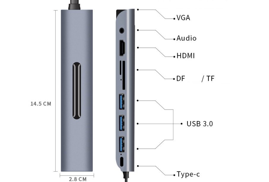 USB C HUB 9 in 1 docking station